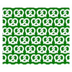 Green Pretzel Illustrations Pattern Premium Plush Fleece Blanket (small) by GardenOfOphir