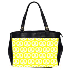 Yellow Pretzel Illustrations Pattern Oversize Office Handbag (2 Sides) by GardenOfOphir