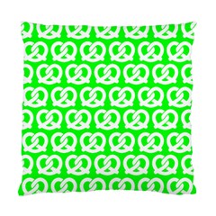 Neon Green Pretzel Illustrations Pattern Standard Cushion Case (one Side) by GardenOfOphir