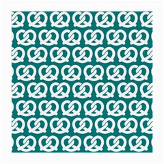 Teal Pretzel Illustrations Pattern Medium Glasses Cloth (2 Sides)