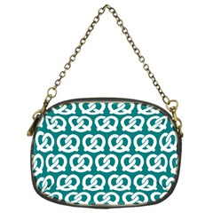 Teal Pretzel Illustrations Pattern Chain Purse (One Side)