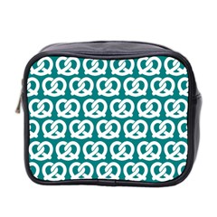 Teal Pretzel Illustrations Pattern Mini Toiletries Bag (Two Sides)