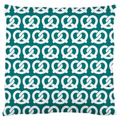 Teal Pretzel Illustrations Pattern Large Cushion Case (Two Sides)