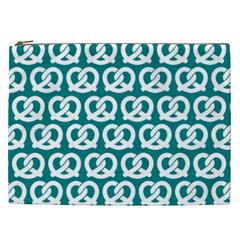 Teal Pretzel Illustrations Pattern Cosmetic Bag (XXL)