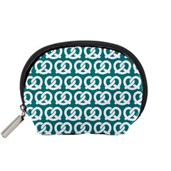 Teal Pretzel Illustrations Pattern Accessory Pouch (Small)