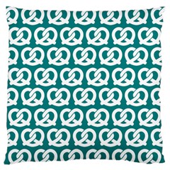 Teal Pretzel Illustrations Pattern Standard Premium Plush Fleece Cushion Case (one Side) by GardenOfOphir