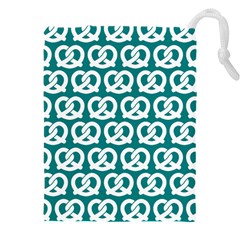 Teal Pretzel Illustrations Pattern Drawstring Pouch (5XL)