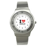 I love megan Stainless Steel Watch Front