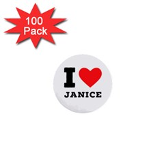 I Love Janice 1  Mini Buttons (100 Pack)  by ilovewhateva