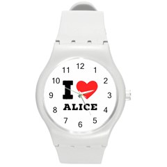I Love Alice Round Plastic Sport Watch (m) by ilovewhateva