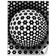 Sphere Spherical Circular Monochrome Circle Art Canvas 36  X 48  by Jancukart