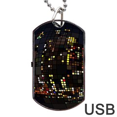 Abstract Visualization Graphic Background Textures Dog Tag Usb Flash (two Sides) by Jancukart