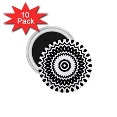 Circular Concentric Radial Symmetry Abstract 1 75  Magnets (10 Pack)  by Jancukart