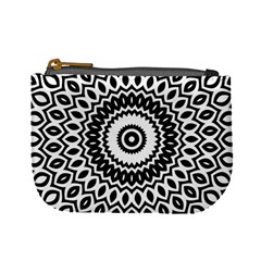 Circular Concentric Radial Symmetry Abstract Mini Coin Purse by Jancukart