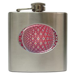 Sphere Spherical Metallic Colorful Circular Orb Hip Flask (6 Oz) by Jancukart