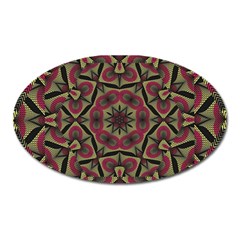 Mandala Rosette Pattern Kaleidoscope Abstract Oval Magnet by Jancukart