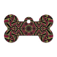 Mandala Rosette Pattern Kaleidoscope Abstract Dog Tag Bone (two Sides) by Jancukart