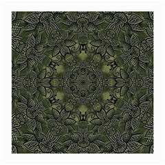 Mandala Rosette Kaleidoscope Floral Background Medium Glasses Cloth by Jancukart