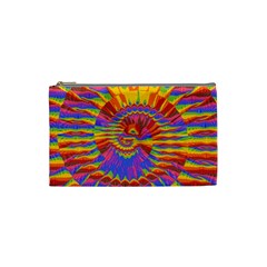 Colorful Spiral Abstract Swirl Twirl Art Pattern Cosmetic Bag (small) by Jancukart