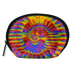 Colorful Spiral Abstract Swirl Twirl Art Pattern Accessory Pouch (medium) by Jancukart