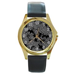 Modern Tribalism Elegance Print Round Gold Metal Watch by dflcprintsclothing