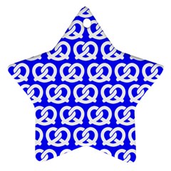 Blue Pretzel Illustrations Pattern Ornament (star) by GardenOfOphir