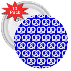 Blue Pretzel Illustrations Pattern 3  Buttons (10 Pack)  by GardenOfOphir