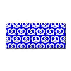 Blue Pretzel Illustrations Pattern Hand Towel by GardenOfOphir