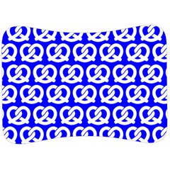 Blue Pretzel Illustrations Pattern Velour Seat Head Rest Cushion by GardenOfOphir