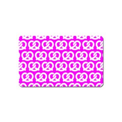 Pink Pretzel Illustrations Pattern Magnet (name Card) by GardenOfOphir