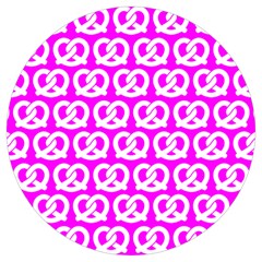 Pink Pretzel Illustrations Pattern Round Trivet by GardenOfOphir