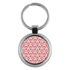 Trendy Pretzel Illustrations Pattern Key Chain (round) by GardenOfOphir