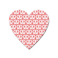 Chic Pretzel Illustrations Pattern Heart Magnet by GardenOfOphir