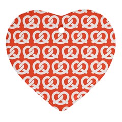 Coral Pretzel Illustrations Pattern Heart Ornament (two Sides) by GardenOfOphir