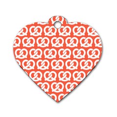Coral Pretzel Illustrations Pattern Dog Tag Heart (one Side) by GardenOfOphir
