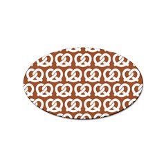 Brown Pretzel Illustrations Pattern Sticker (oval) by GardenOfOphir