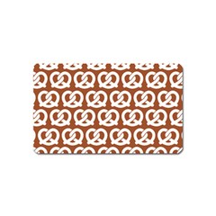 Brown Pretzel Illustrations Pattern Magnet (name Card) by GardenOfOphir