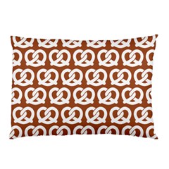 Brown Pretzel Illustrations Pattern Pillow Case by GardenOfOphir