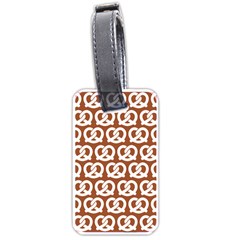 Brown Pretzel Illustrations Pattern Luggage Tag (one Side) by GardenOfOphir