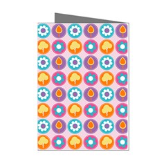 Chic Floral Pattern Mini Greeting Cards (pkg Of 8) by GardenOfOphir