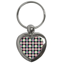 Chic Floral Pattern Key Chain (heart) by GardenOfOphir