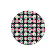 Chic Floral Pattern Magnet 3  (round) by GardenOfOphir