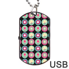 Chic Floral Pattern Dog Tag Usb Flash (two Sides) by GardenOfOphir