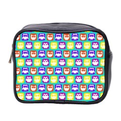 Colorful Whimsical Owl Pattern Mini Toiletries Bag (two Sides) by GardenOfOphir