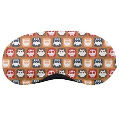 Colorful Whimsical Owl Pattern Sleeping Mask by GardenOfOphir