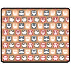 Colorful Whimsical Owl Pattern One Side Fleece Blanket (medium) by GardenOfOphir
