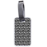 Black And White Owl Pattern Luggage Tag (two sides) Front