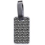 Black And White Owl Pattern Luggage Tag (two sides) Back