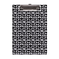 Black And White Owl Pattern A5 Acrylic Clipboard by GardenOfOphir