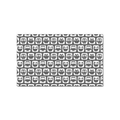 Gray And White Owl Pattern Sticker Rectangular (10 Pack) by GardenOfOphir